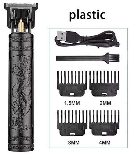 Rechargeable Trimmer with Engraved Dragon & Buddha Design