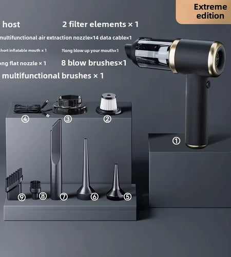 Powerclean Pro – Wireless Mini Car Vacuum Cleaner with High Suction & Dual-Purpose Blow/Suction